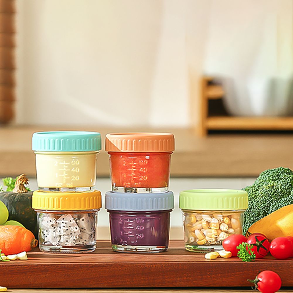 Baby Food Glass Jars - 6pcs Glass Baby Food Jar Reusable