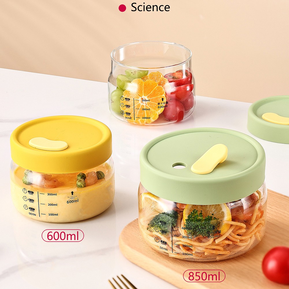 Baby Food Prep Containers - 600-850ml Glass Food Storage Container Airtight