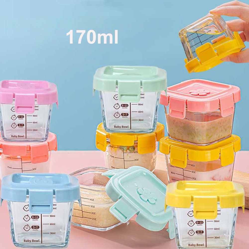 Baby Food Glass Jars - 170ml Glass Food Storage Box Frozen