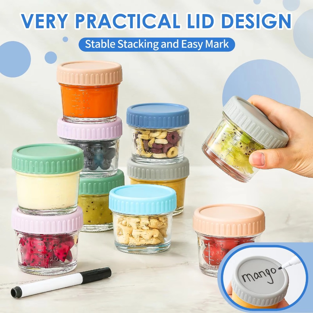 6pcs Mason Jar Glass Baby Food - Baby Food Glass Jars 评论和价格