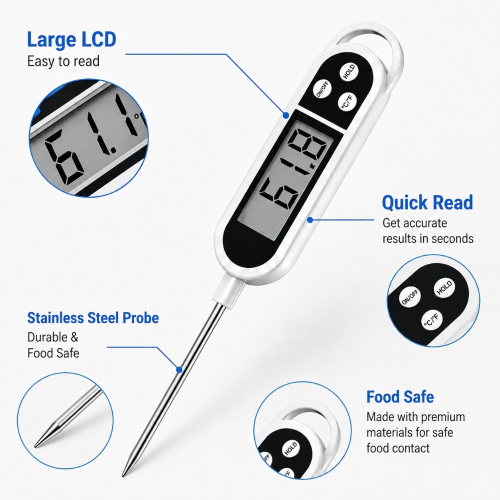 Digital Probe Thermometer Wide - Baby Food With Meat 评论和价格