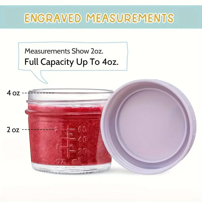 120ml 6Pcs Food Grade Glass Ba - Baby Food Glass Jars 评论和价格
