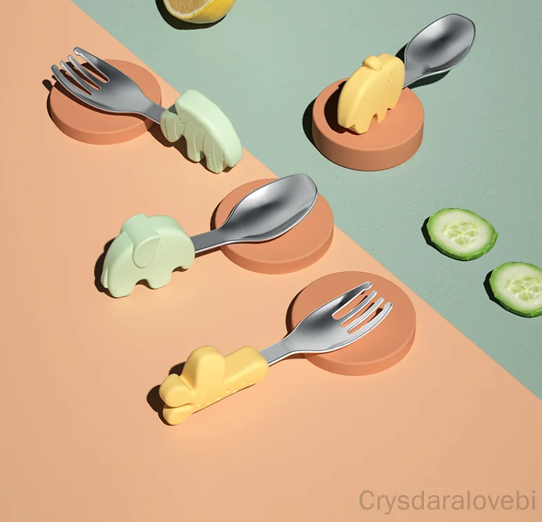 1setElephant Short Fork Spoon  - Baby Food Japan 评论和价格