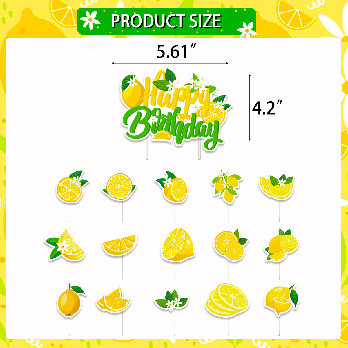 Lemon Cupcake Toppers Summer C - Baby Food Ideas 评论和价格