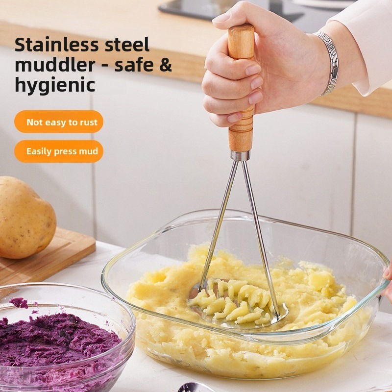 Stainless Steel Potato Masher, - Baby Food Healthy 评论和价格